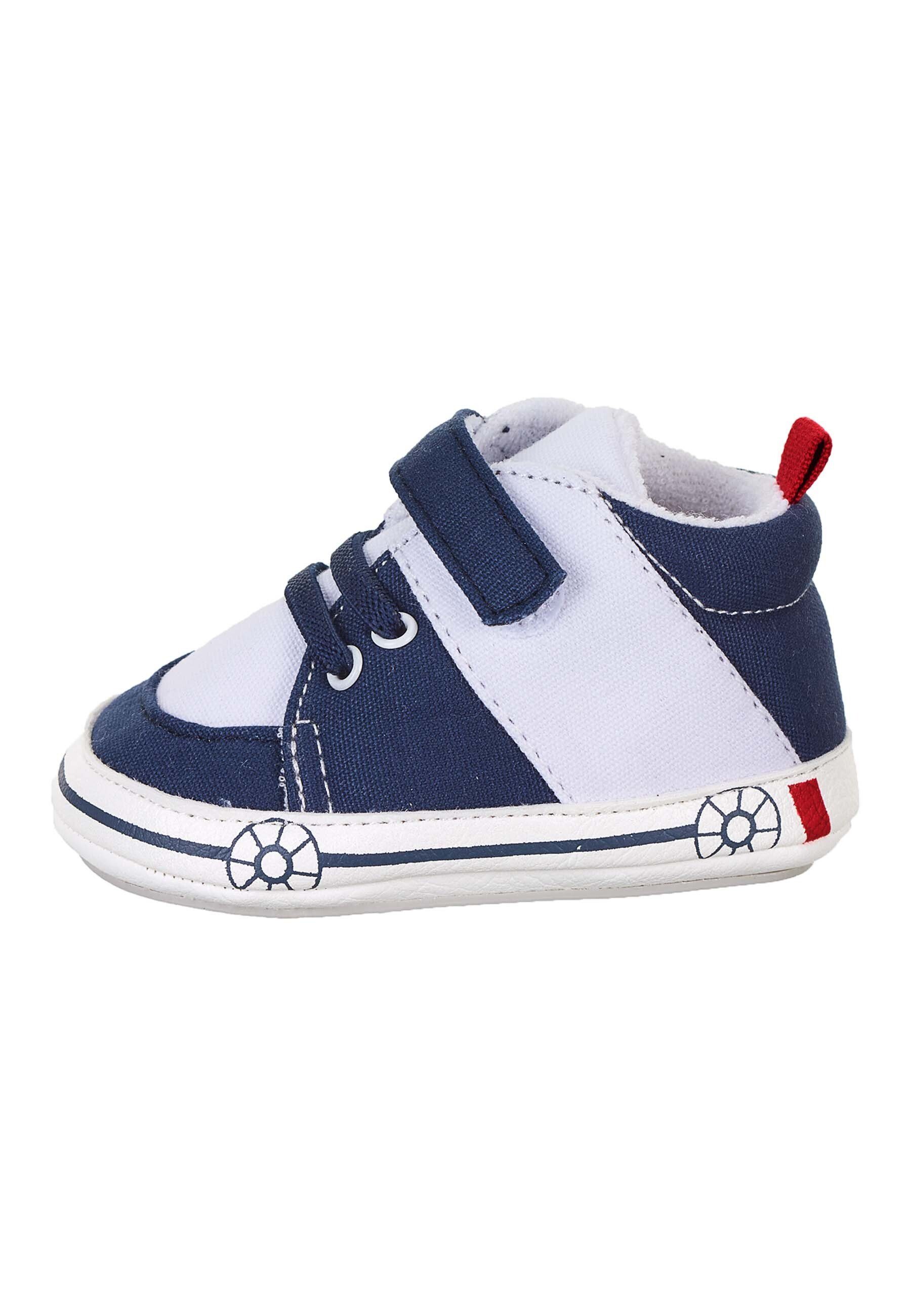 Sterntaler® Baby-Schuh Krabbelschuh (1-tlg) Baby Krabbelschuhe - Baby-Schuh mit elastischen Schnürsenkeln in Marine - Flexible Schuhe mit aufgenähter rutschfester Sohle und Klettverschluss