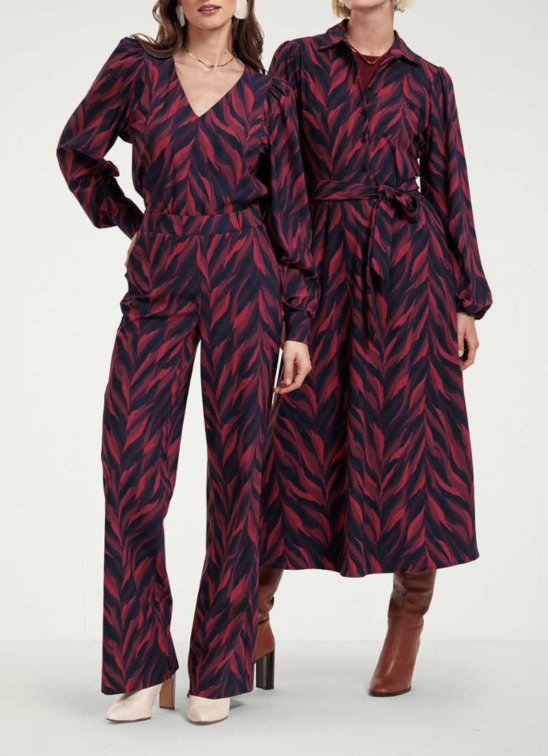 Tunica con scollo a V stampato Studio Anneloes Les Feuilles