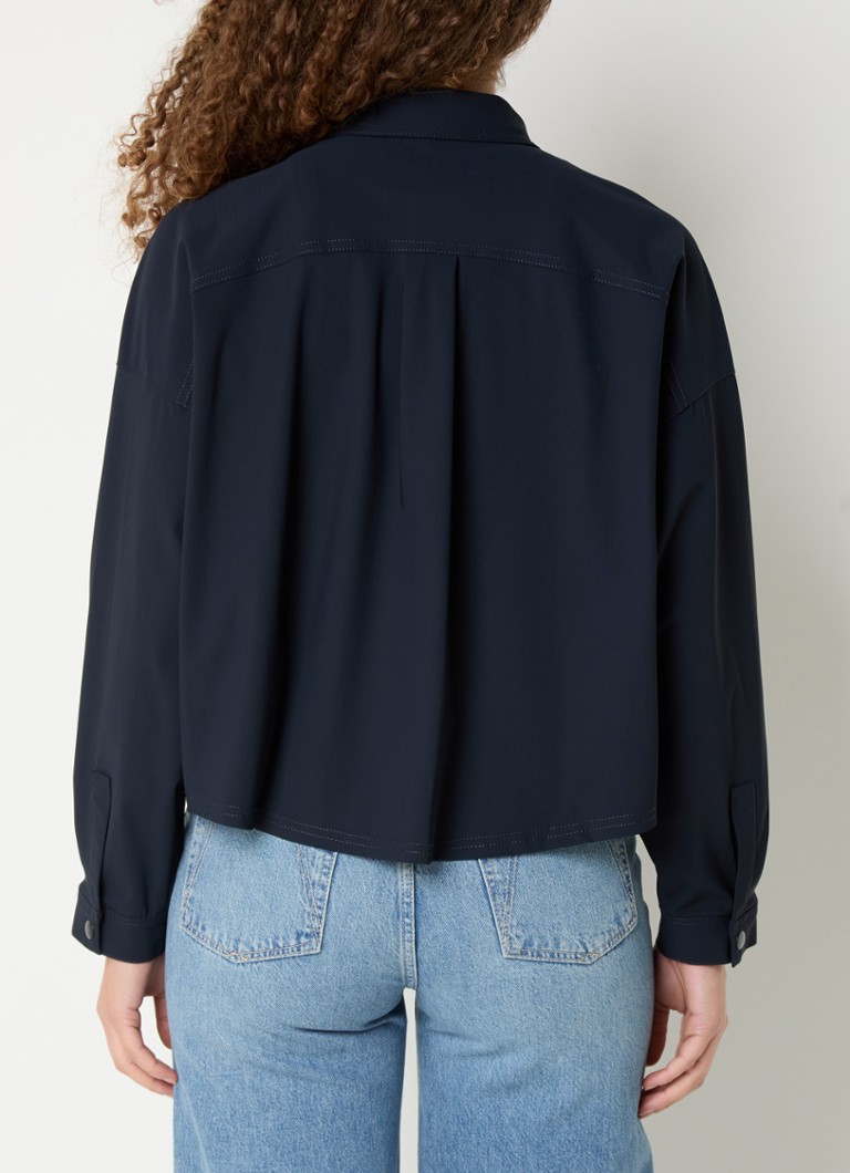 Penn & Ink Cropped blouse with chest pockets