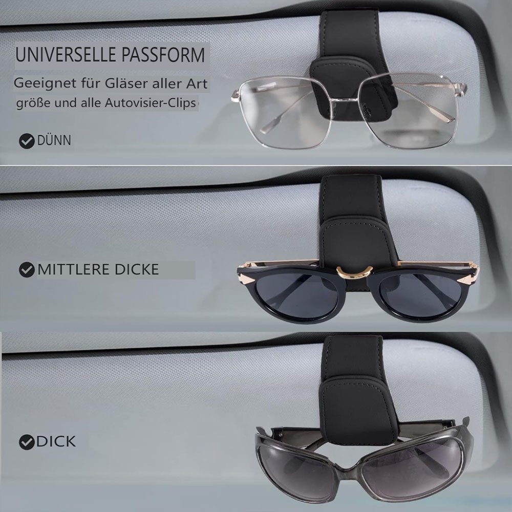 KOMIRO Brillenetui Brillenhalter für Auto 2 STK Magnet Sonnenbrillenhalter