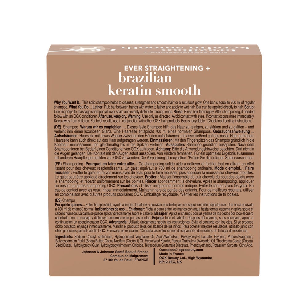 OGX Brazilian Keratin Smooth Shampoo Bar 80 g
