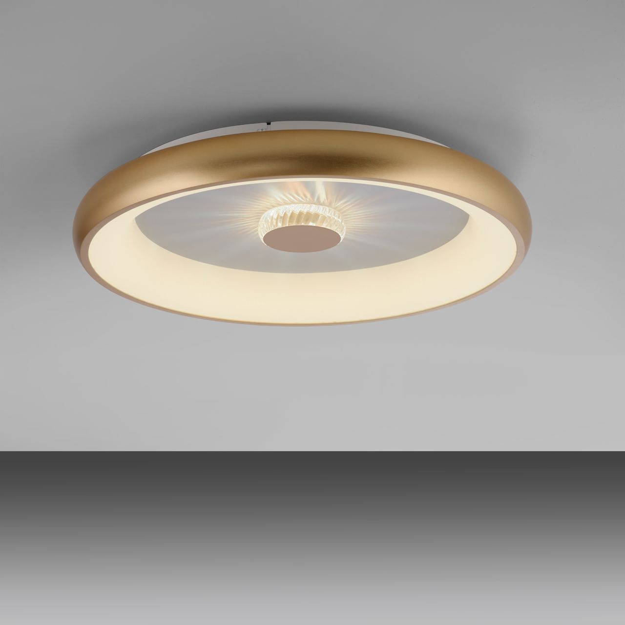 JUST LIGHT LED Deckenleuchte VERTIGO, CCT, dimmbar, Fernbedienung, Ø61,5cm, Kristall-Effekt