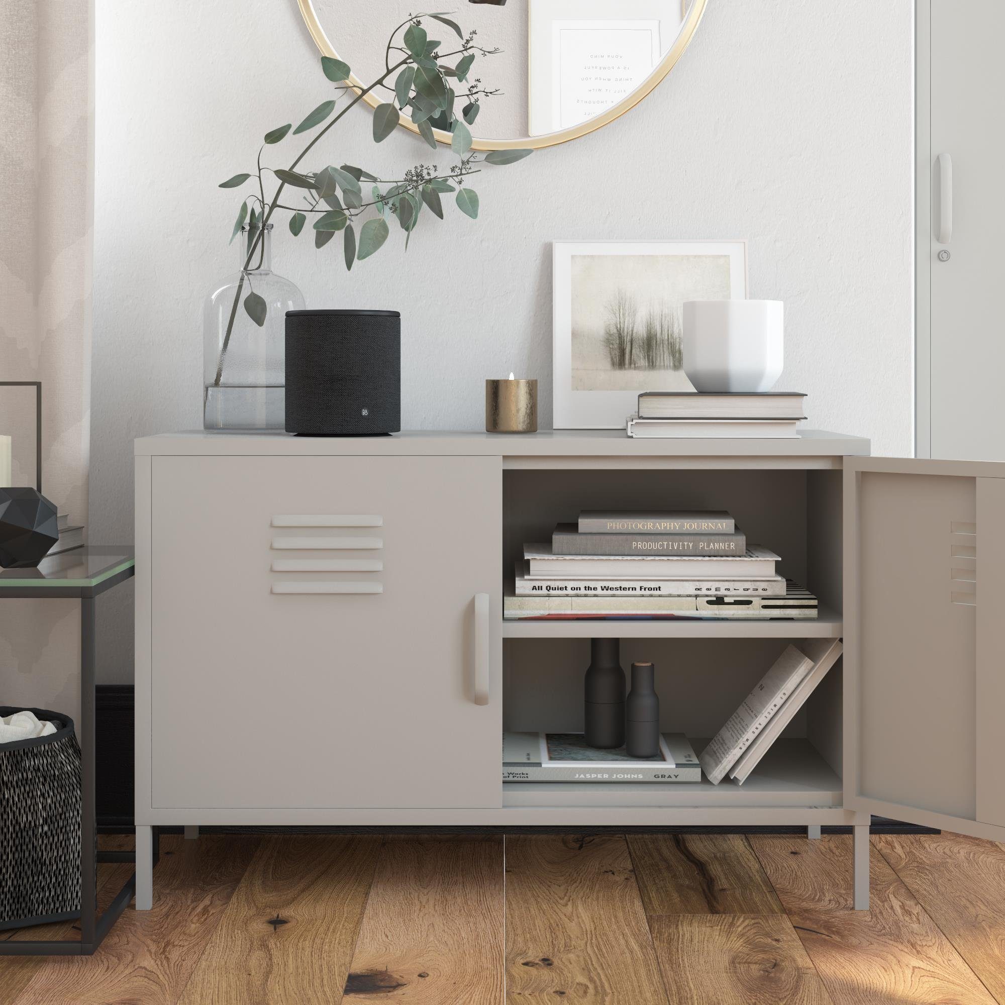 loft24 Sideboard Bradford, Anrichte, Spint Schrank, 2 Türen, Metall, Retro Look, Breite 100 cm