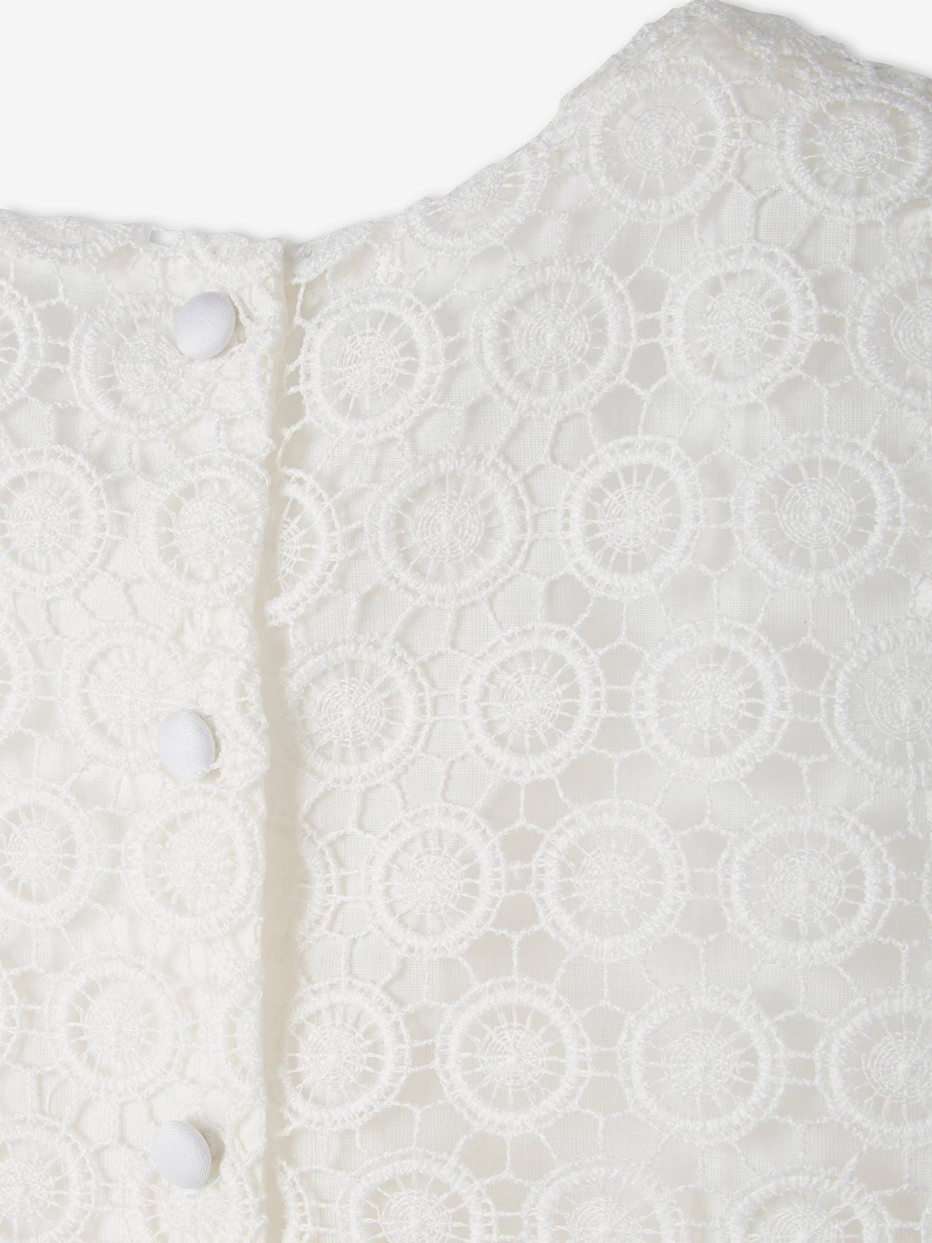 Vertbaudet Festliches Mädchen Kleid mit Makrameespitze Oeko-Tex - rosa nude