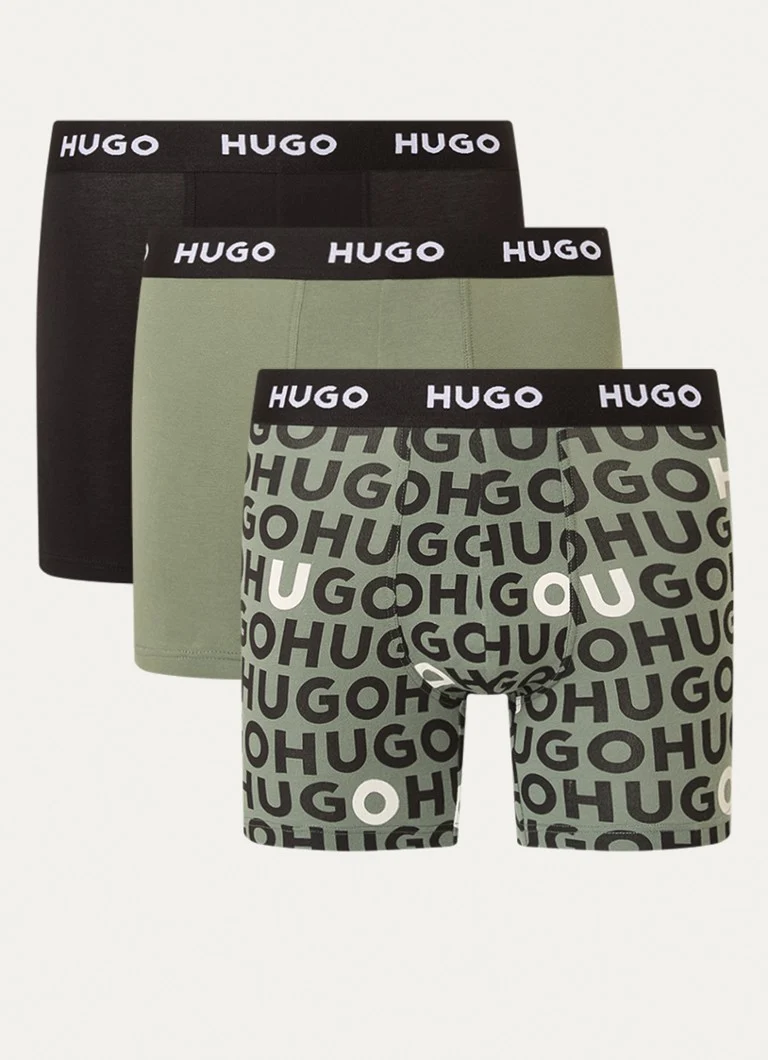 HUGO BOSS Boxer shorts with logo waistband in a 3-pack