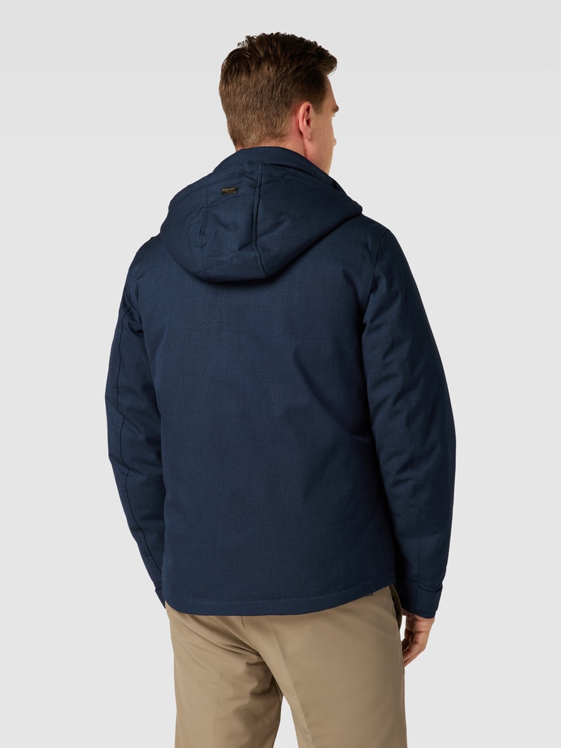 Jacke mit Label-Details Modell 'STRATOR' in marineblau