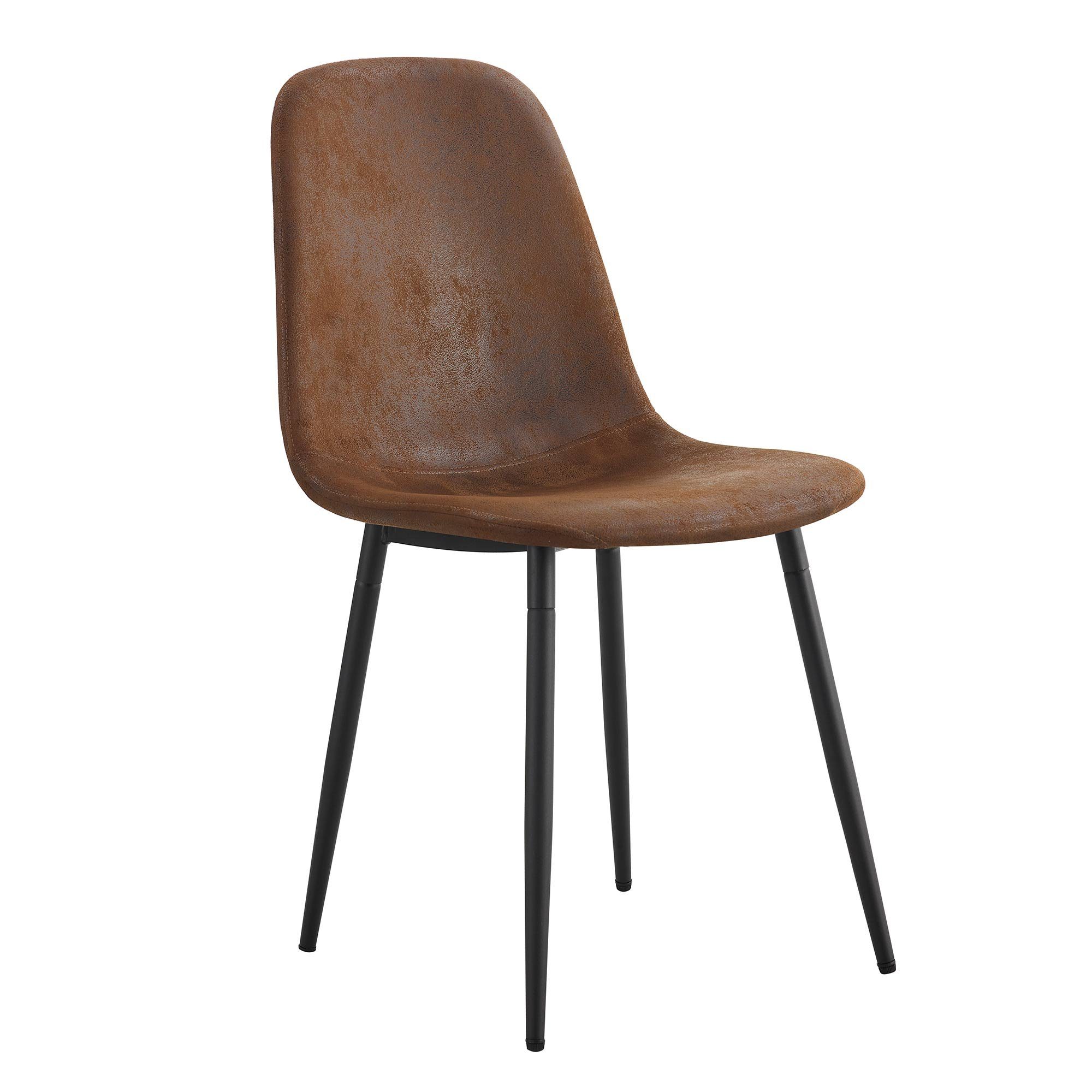 REDOM Essgruppe Esstisch mit 4 Stühlen, (5-tlg), Küchetisch Esszimmerstuhl, Metallbeine