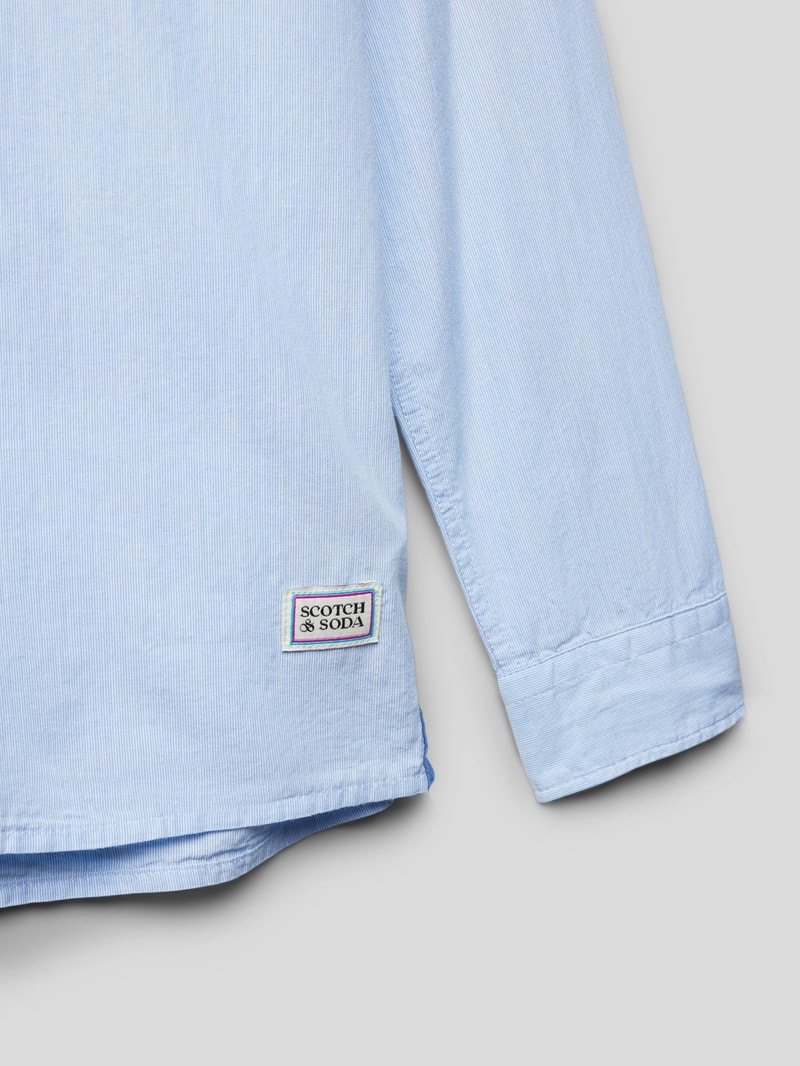 Regular Fit Hemd mit Streifenmuster in blau