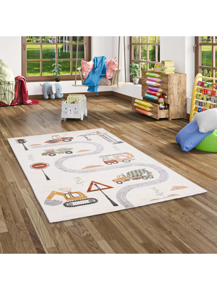 Pergamon Kinder Teppich Maui Kids Baustelle in Bunt günstig kaufen 200 x 290 cm