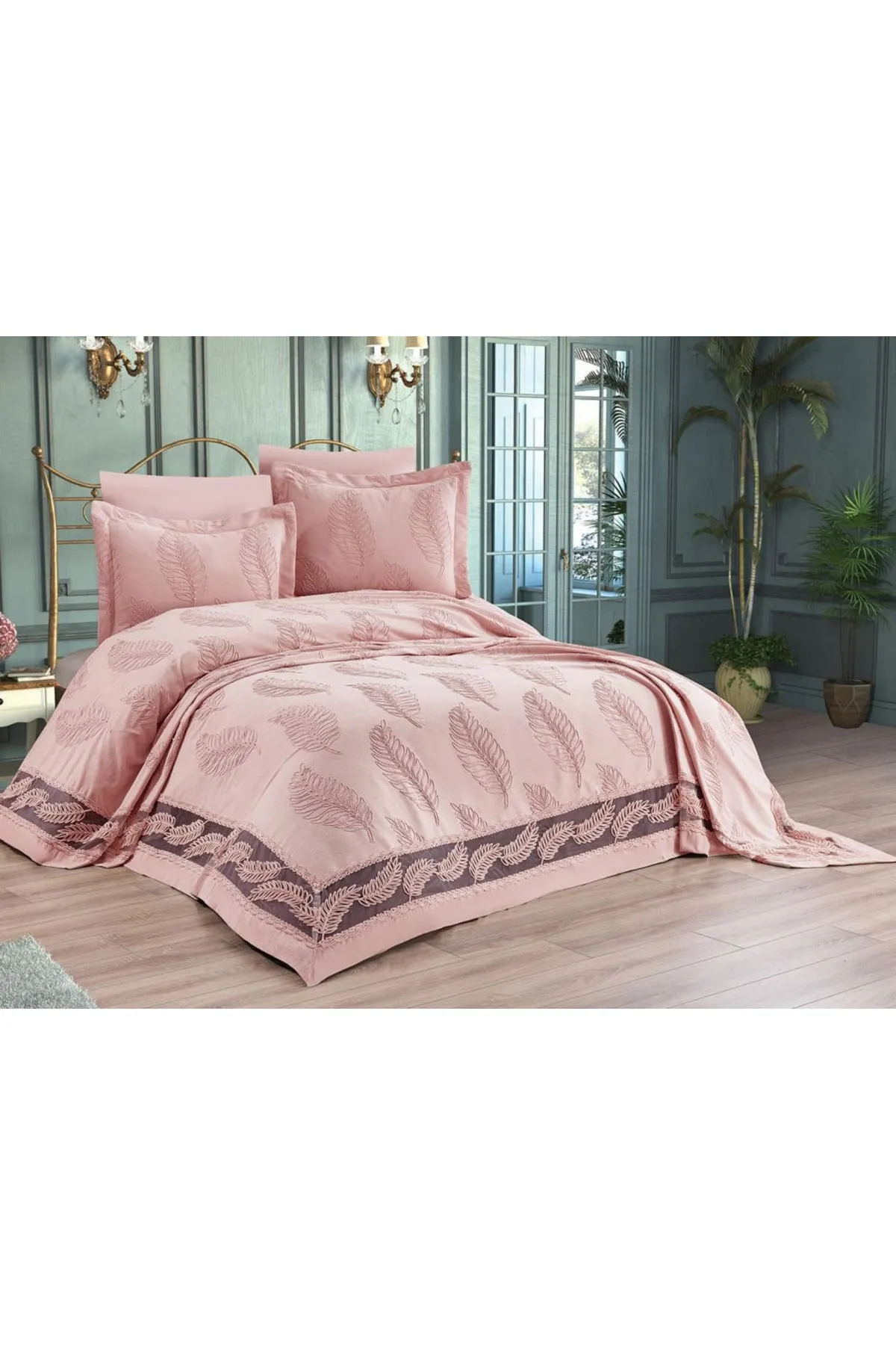 Çeyiz Diyarı  Çeyizdiyarı Barbara 6-teiliges Chenille-Pique-Set Puder