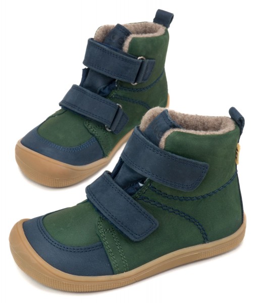 Koel bare+ ~ Karo HighCut Klettschuh Wollfleece + Tex ~ Green