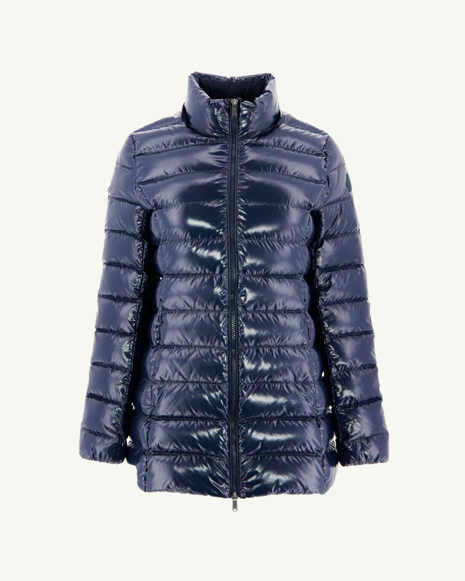 Doudoune mi-longue laquée Grand Froid Marine Perle