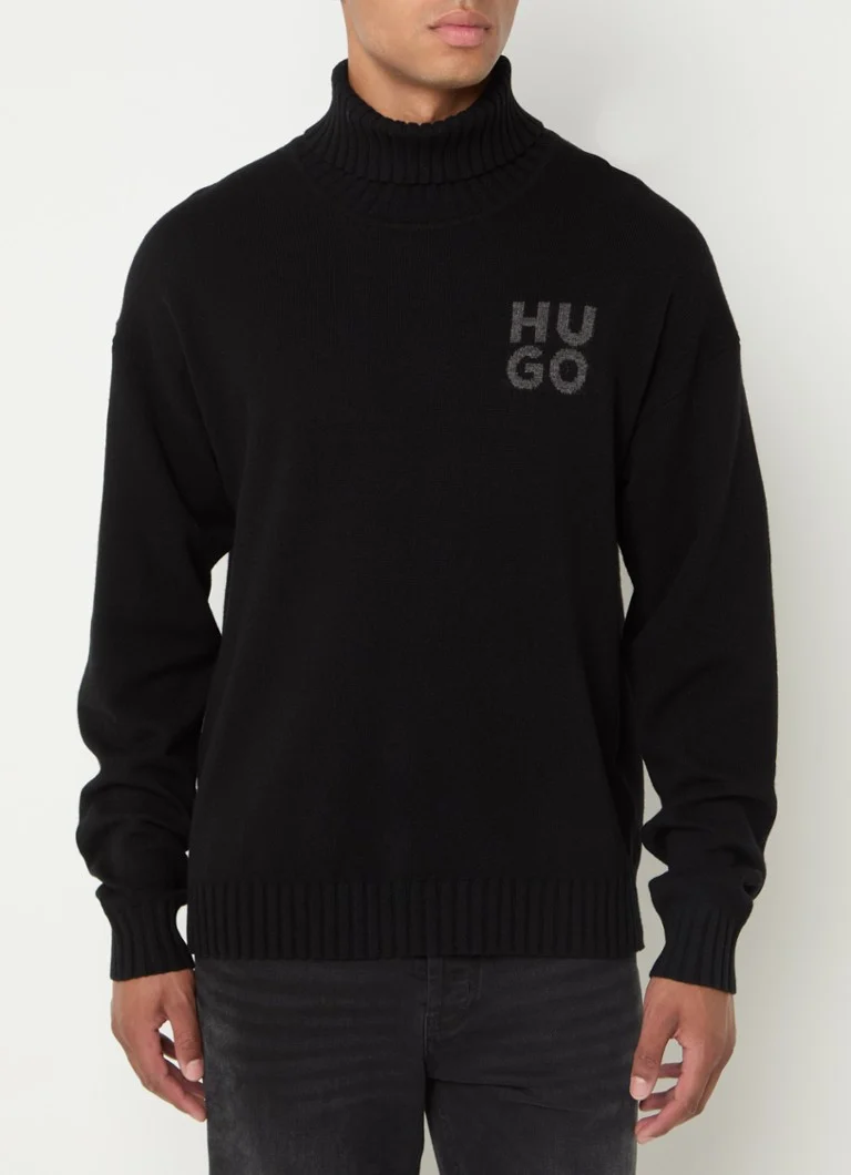 Pulover cu guler înalt HUGO BOSS San Toby, confecționat dintr-un amestec de lână virgină de înaltă calitate.
