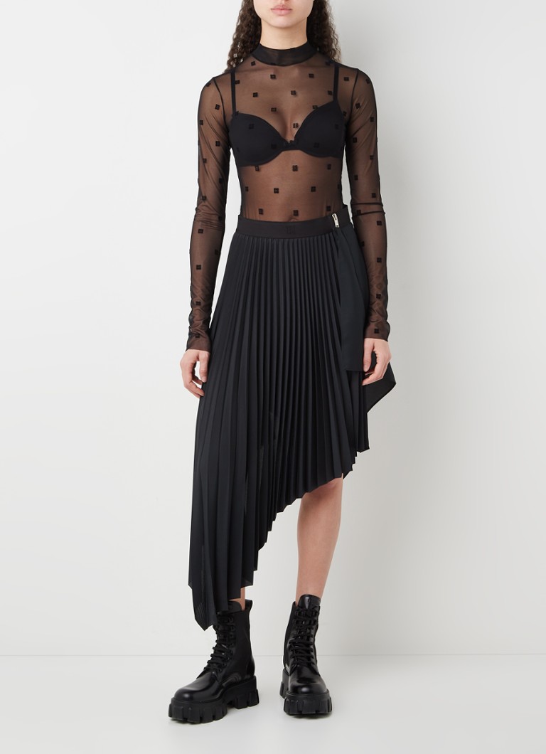 Givenchy Semi-transparent mesh body with flock logo print