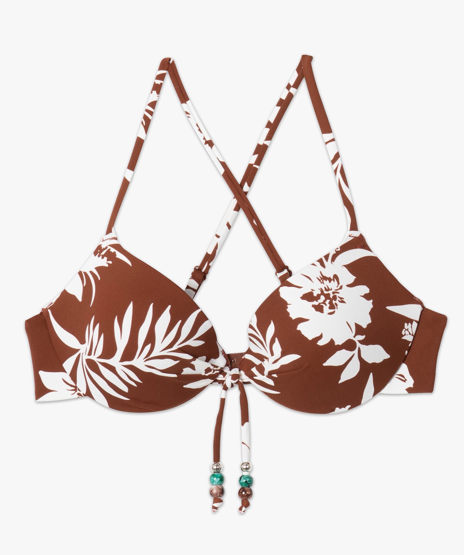 Haut de maillot de bain femme à motifs fleuris forme corbeille imprime | GEMO