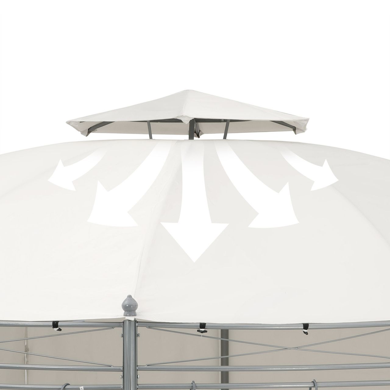 Casaria Pavillon Toscana Rund NEU, (HxØ) 2,74x3,5m, beige