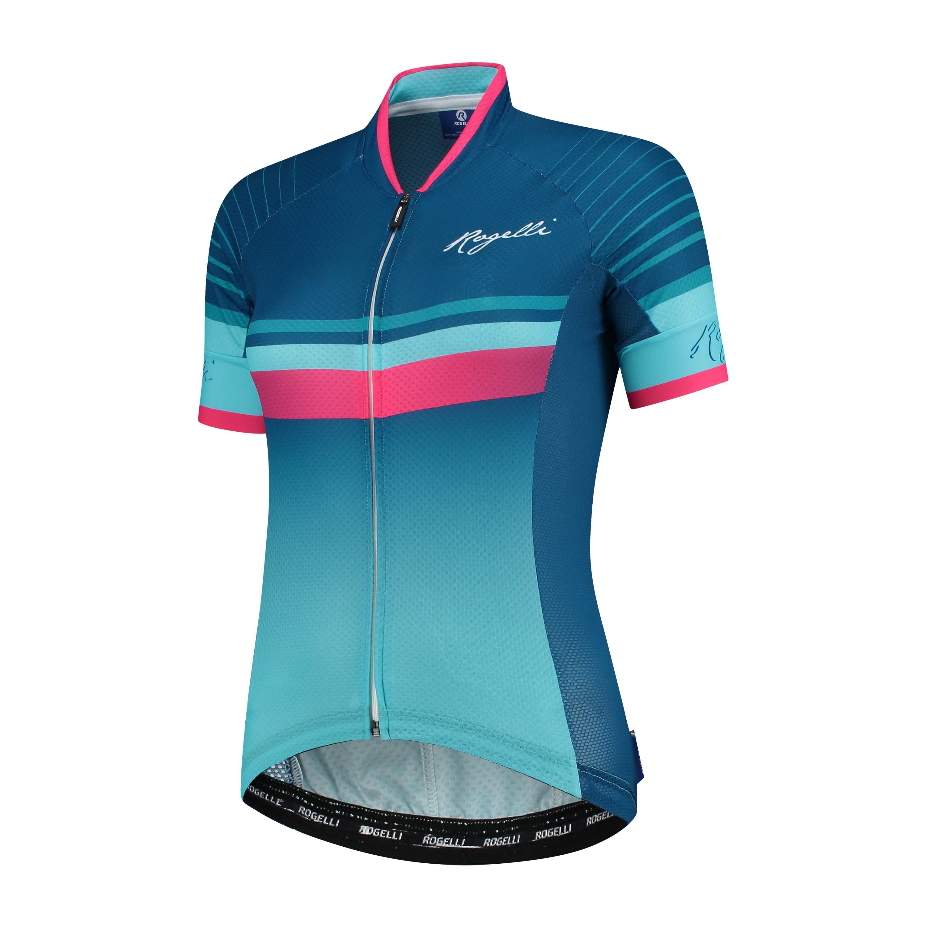 Rogelli Impress Blau/Rosa Damen Radtrikot Kurzarm