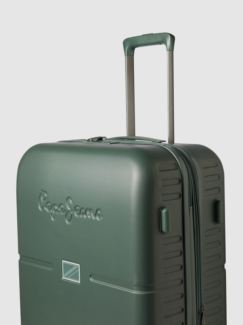 Hardcase Trolley mit Label-Detail in olivgrün