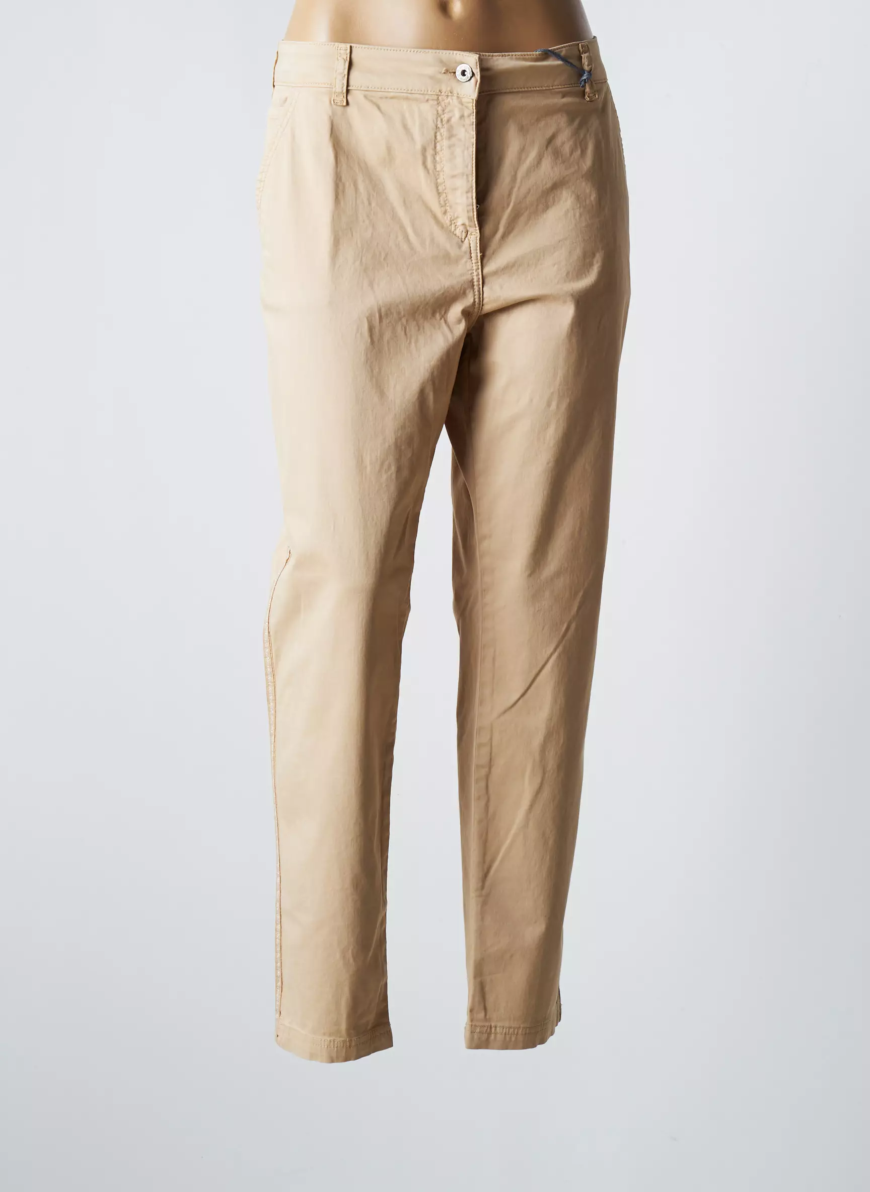 7 Seasons Pantalons Chino Femme couleur beige