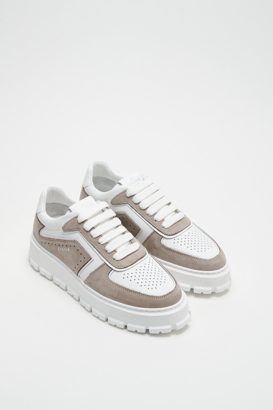 CPH332 leather mix greige/white
