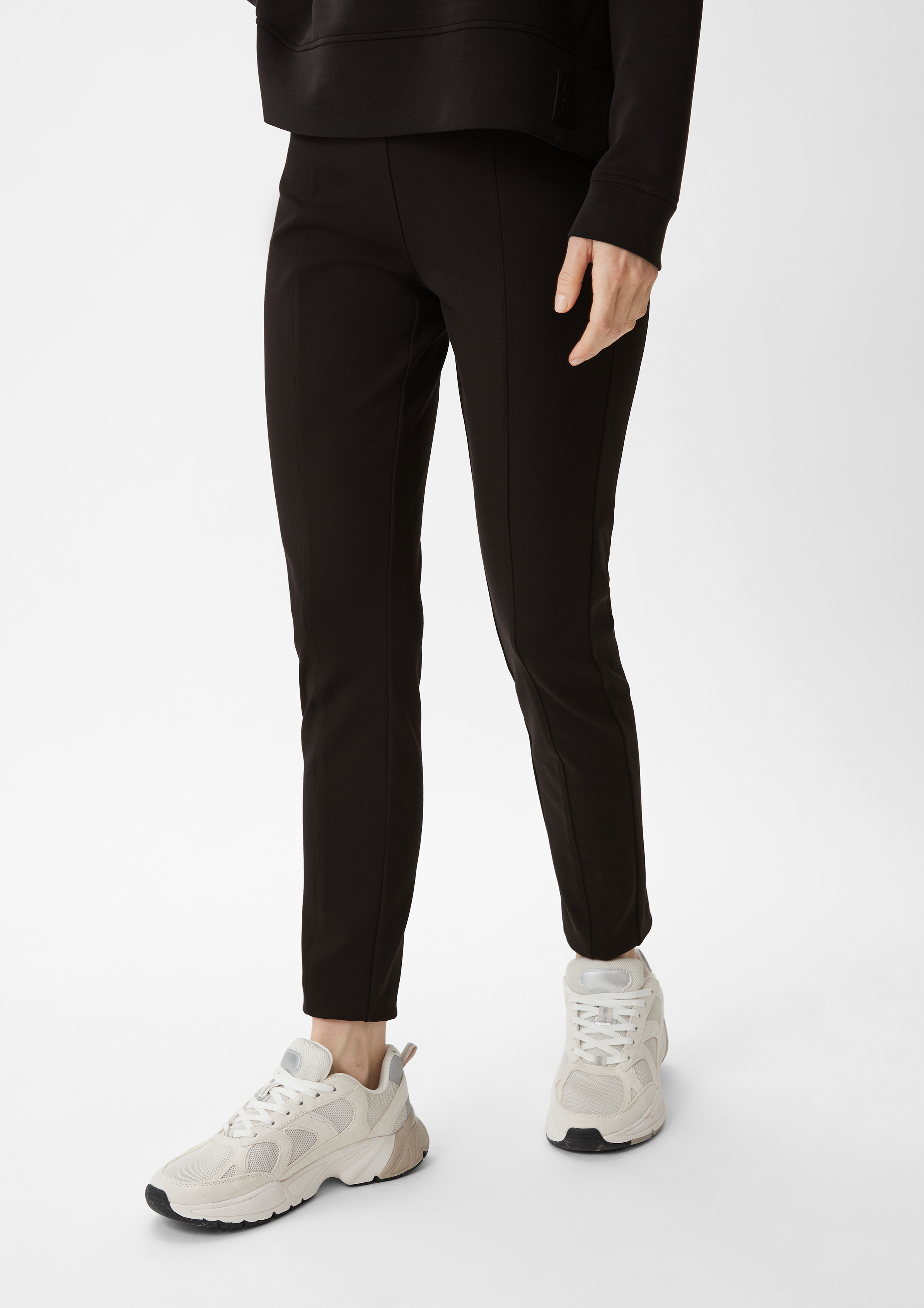Slim: Hose mit Steppnaht - schwarz