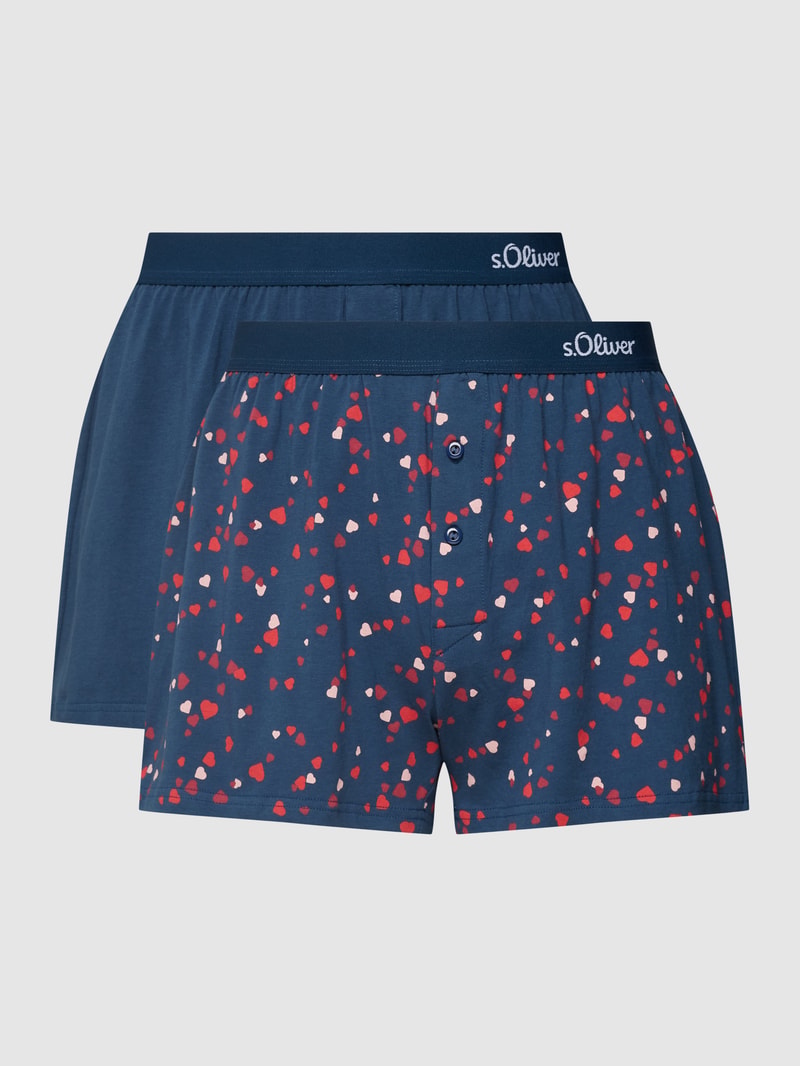 Boxershorts mit Allover-Muster Modell 'Valentine' in dunkelblau