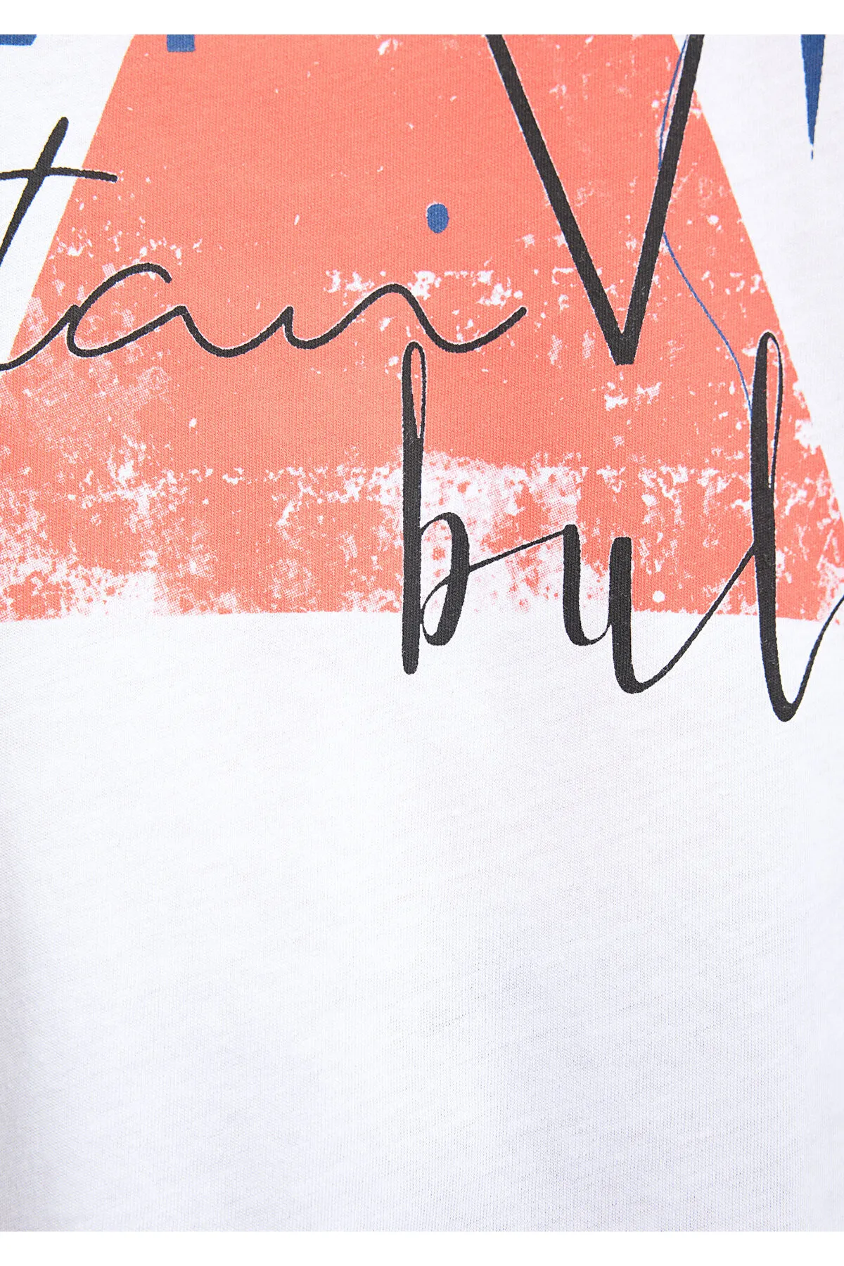 Mavi  Weißes Istanbul-T-Shirt mit Dreiecksdruck, Slim Fit / Slim Fit 168892-620