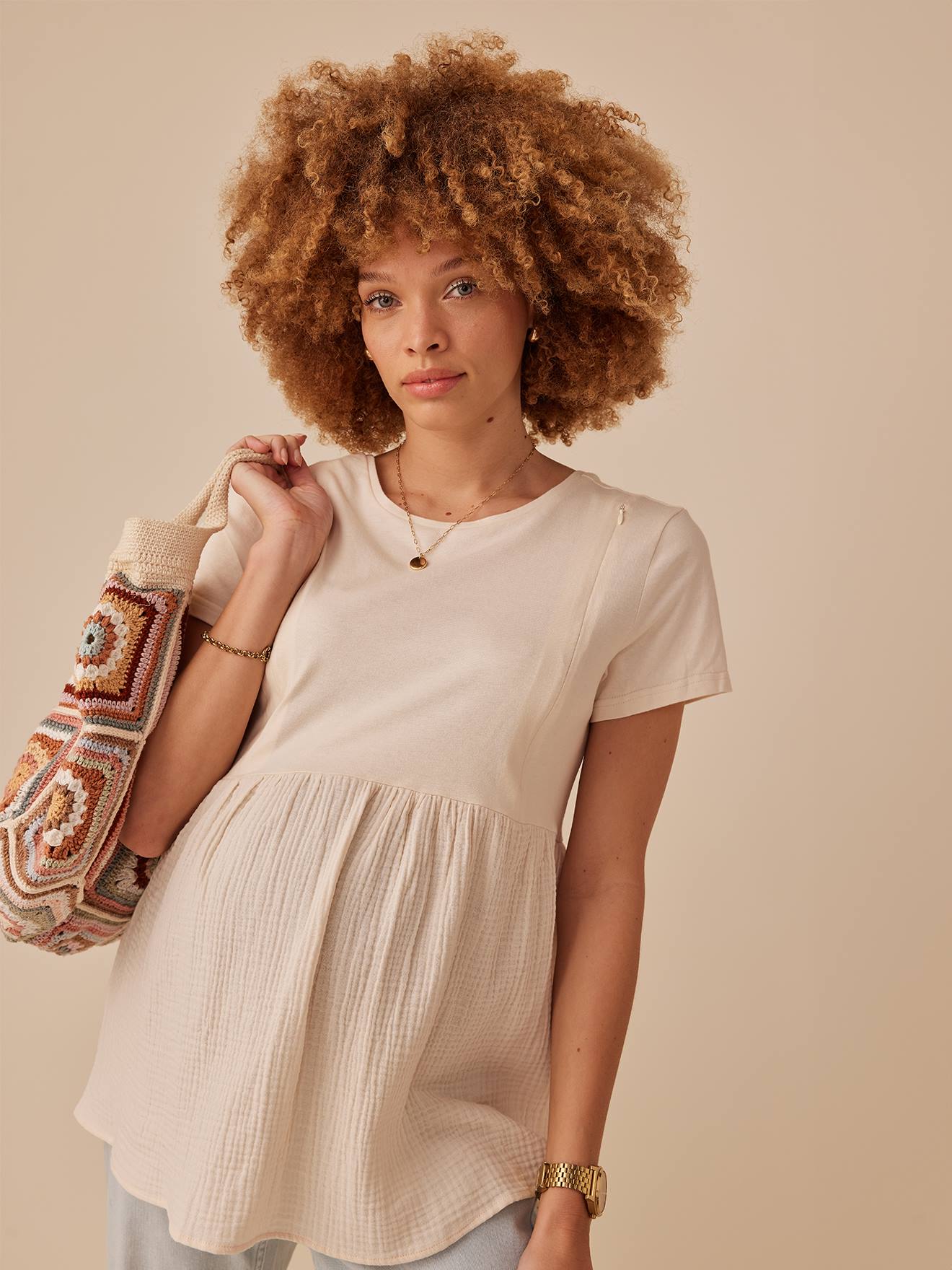 Envie de Fraise T-Shirt für Schwangerschaft & Stillzeit ENVIE DE FRAISE - terrakotta farbe