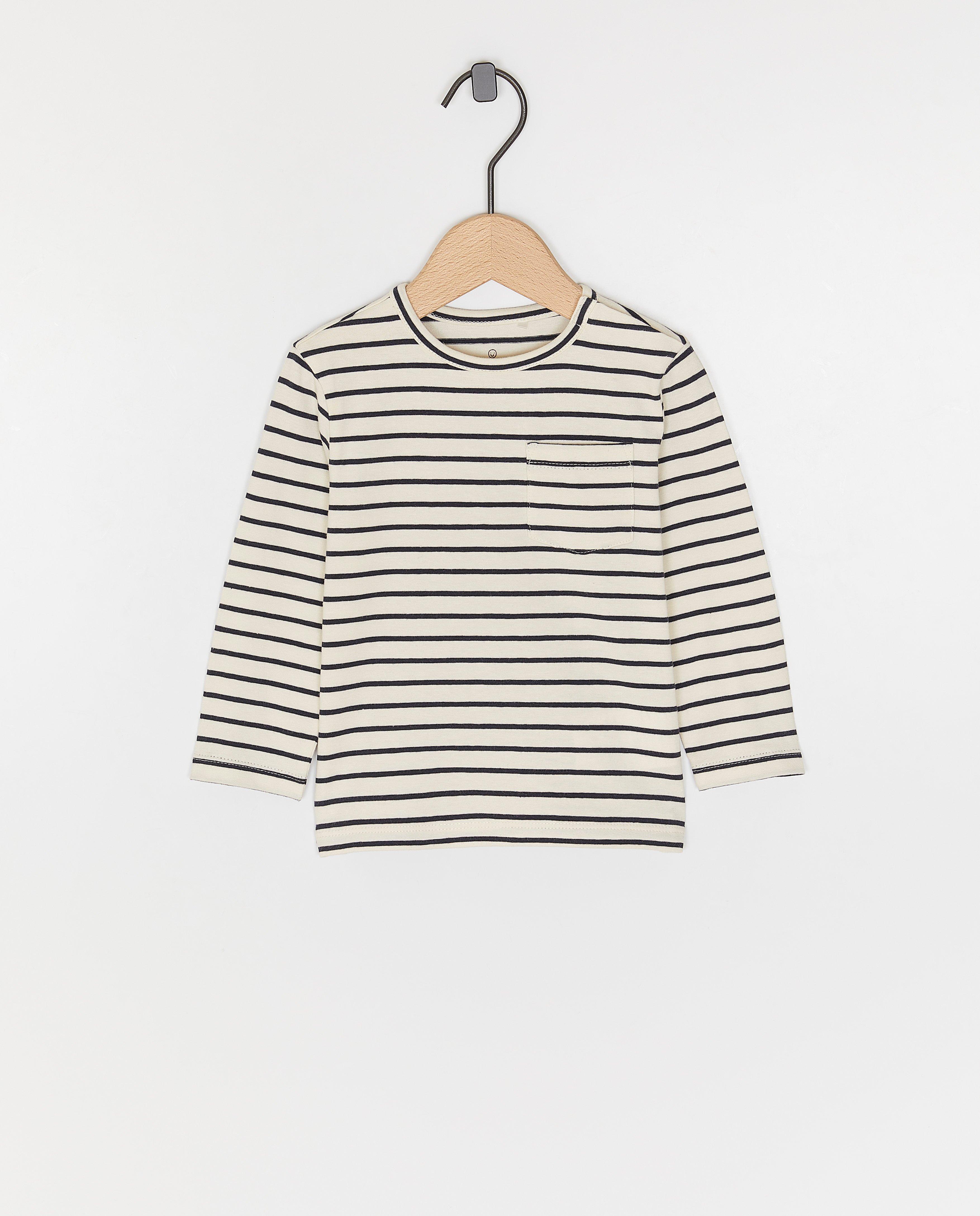 Tricou cu mânecă lungă Cuddles and Smiles cu dungi albastru închis