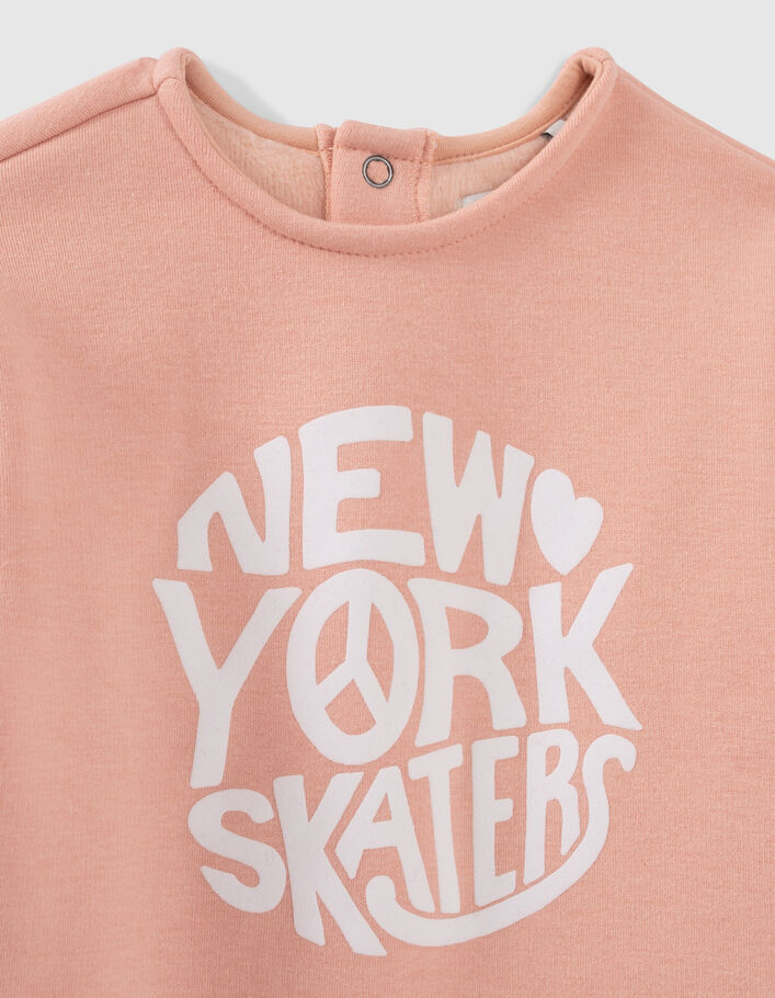 Ensemble robe-sweat rose et leggings gris bébé fille