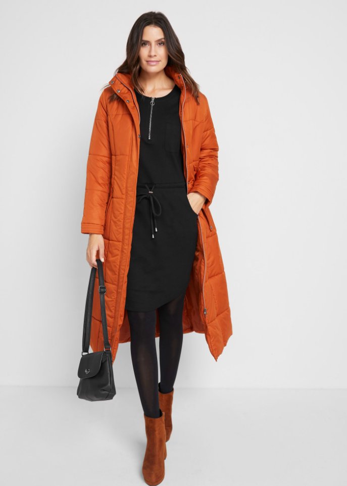 Knieumspielendes Shirtkleid aus schwerer Baumwoll-Ware, mit Taschen