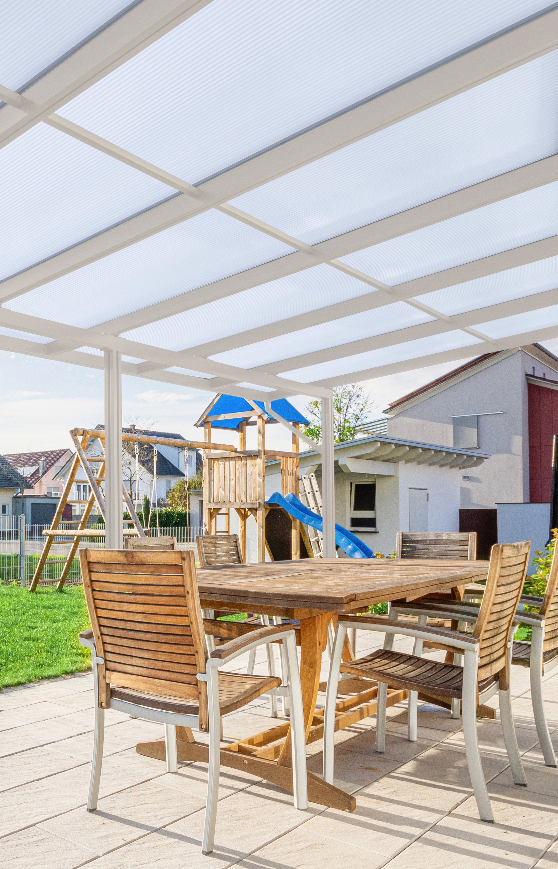 GUTTA Terrassendach Premium, BxT: 812,5x406 cm, Bedachung Doppelstegplatten, BxT: 813x406 cm, Dach Polycarbonat Opal