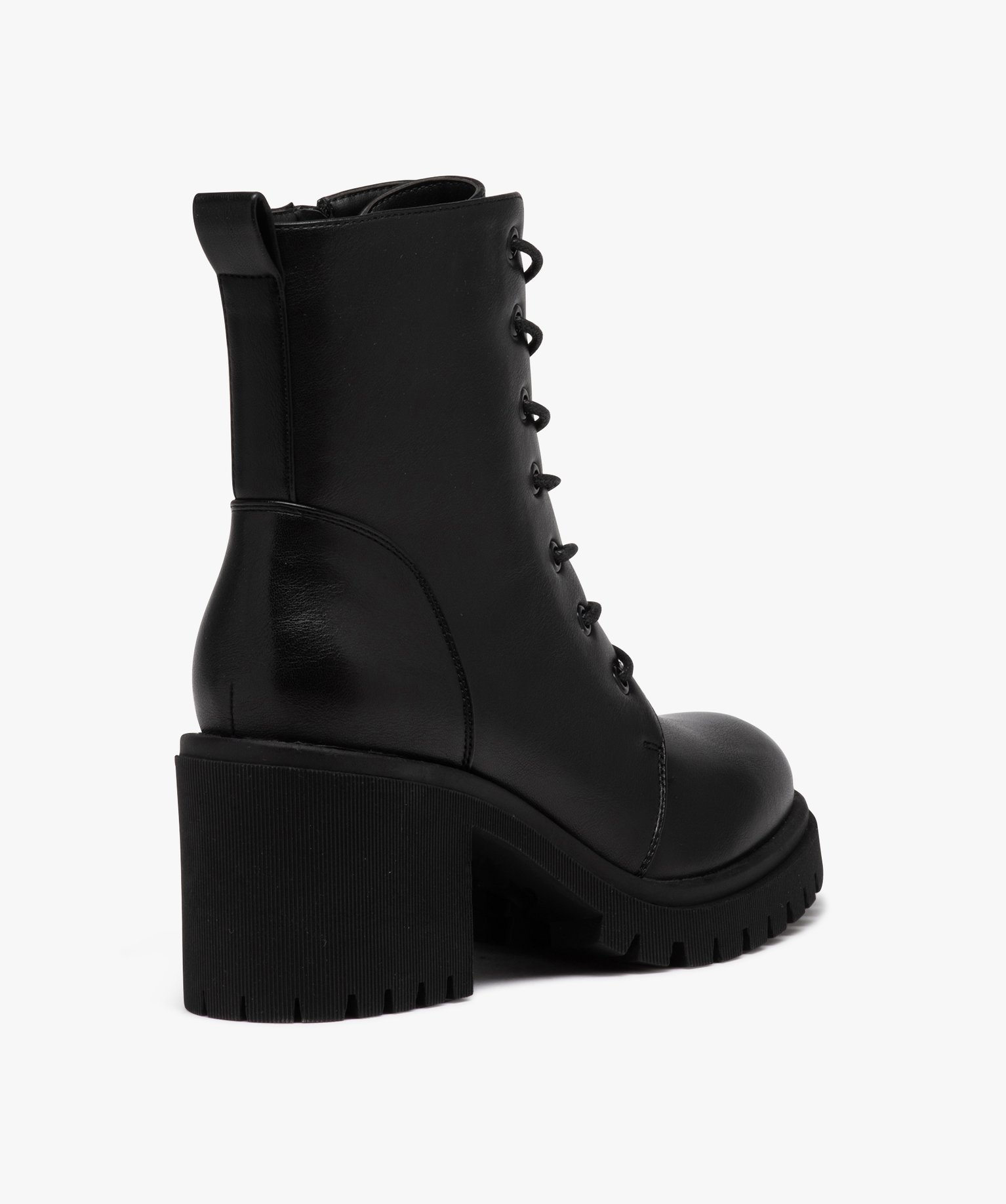 Boots à talon et épaisse semelle crantée femme noir | GEMO