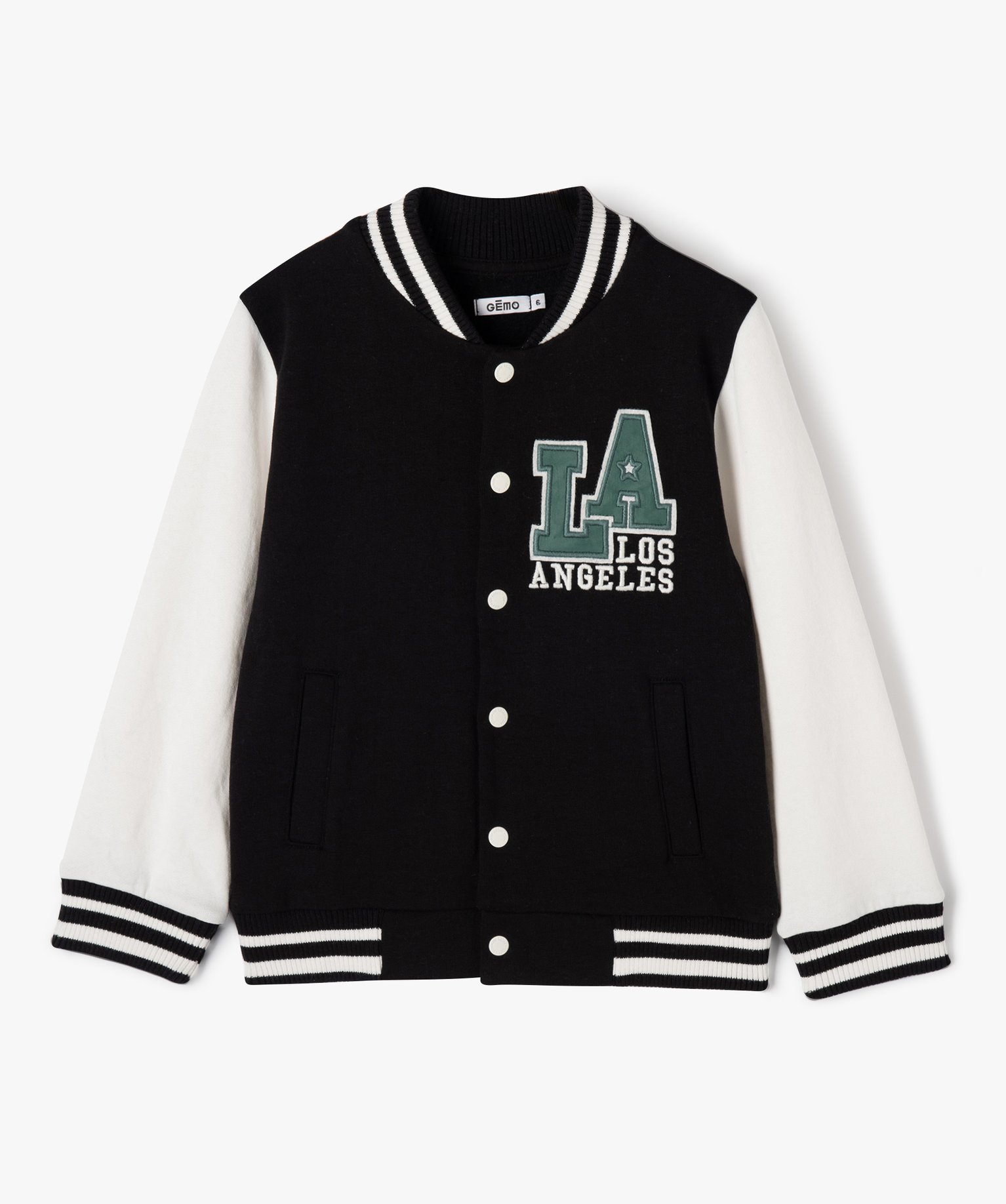 Sweat boutonné au look de veste Garçon noir | GEMO