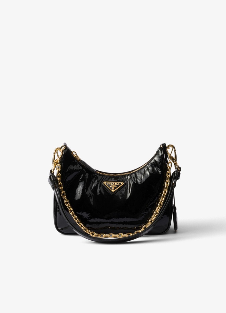 Prada Re-Edition patent leather shoulder bag