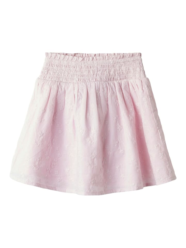 name it Rock mit Stickerei und elastischem Smokbund in Rosa günstig kaufen