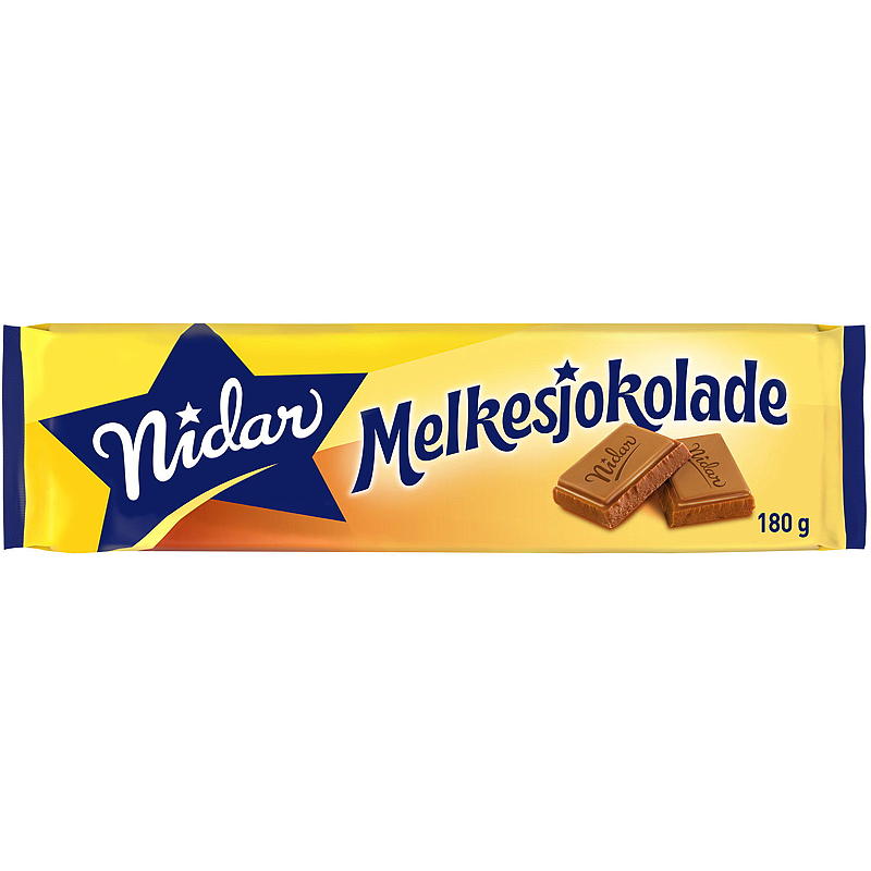 Nidar Melkesjokolade storplate 180 g Nidar