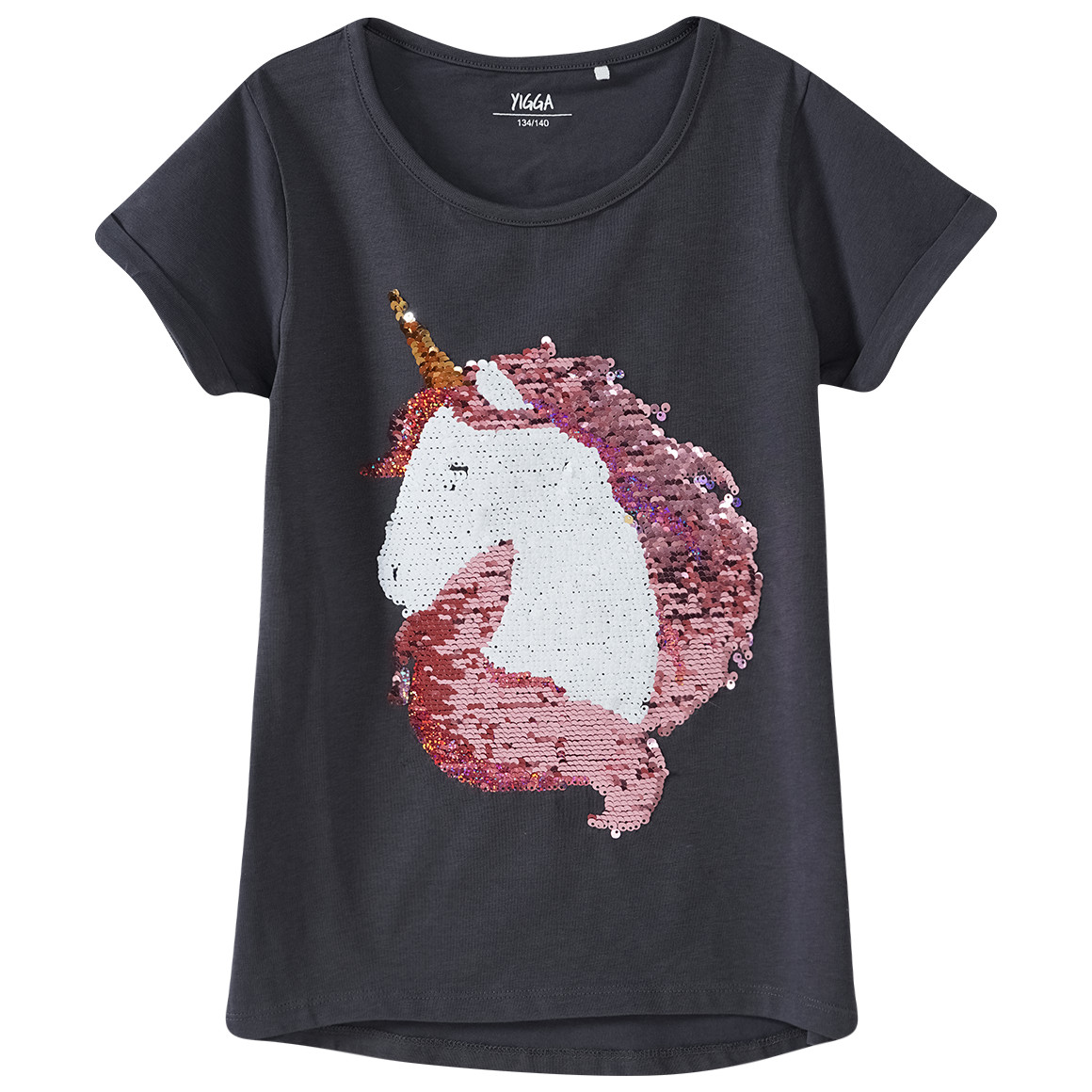 Mädchen T-Shirt mit Wendepailletten
