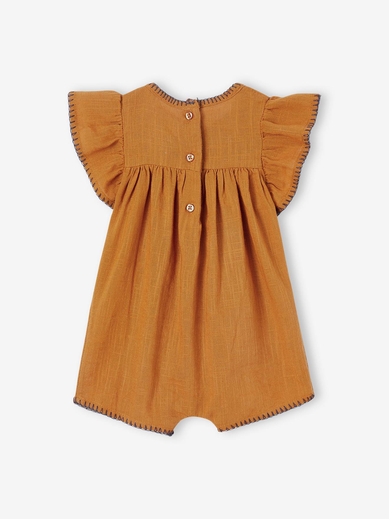 Vertbaudet Mädchen Baby Kurzoverall - karamell
