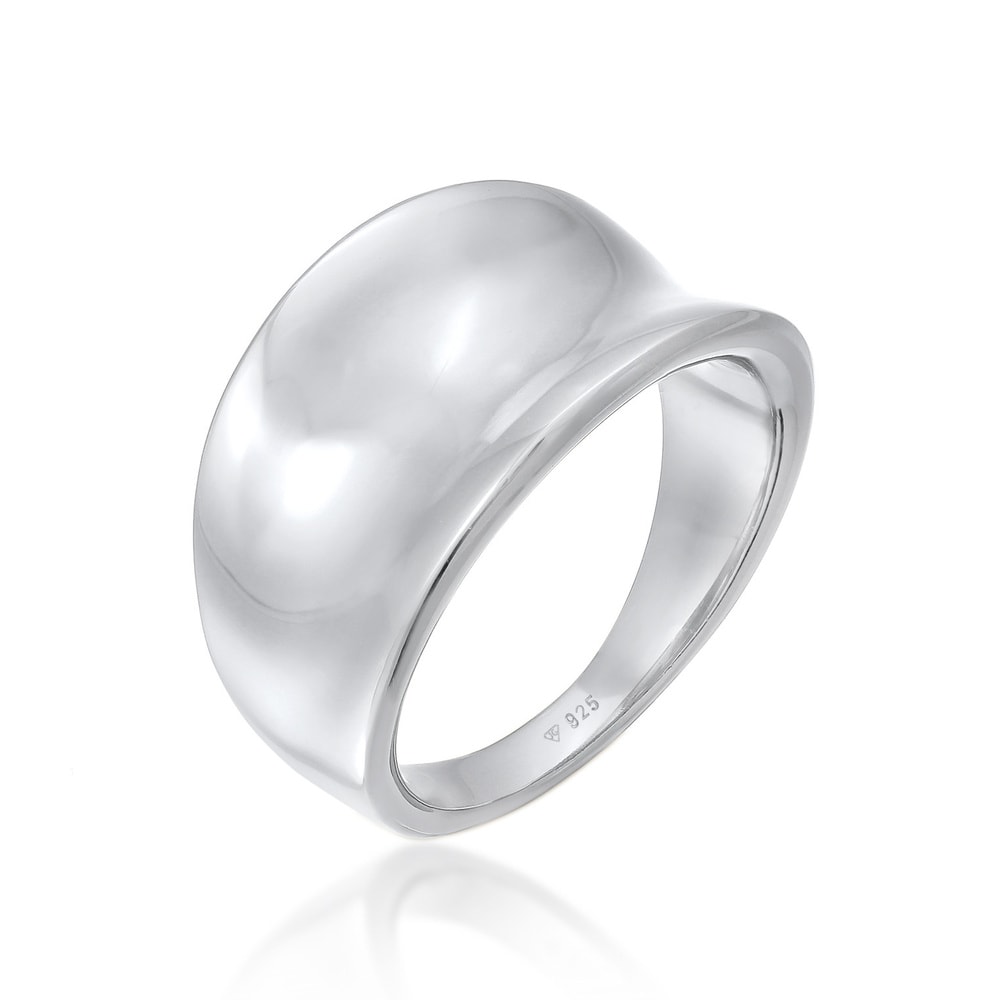 Elli Elli Bague Femmes Basique Élégant Ovale en Argent Sterling 925 Bague