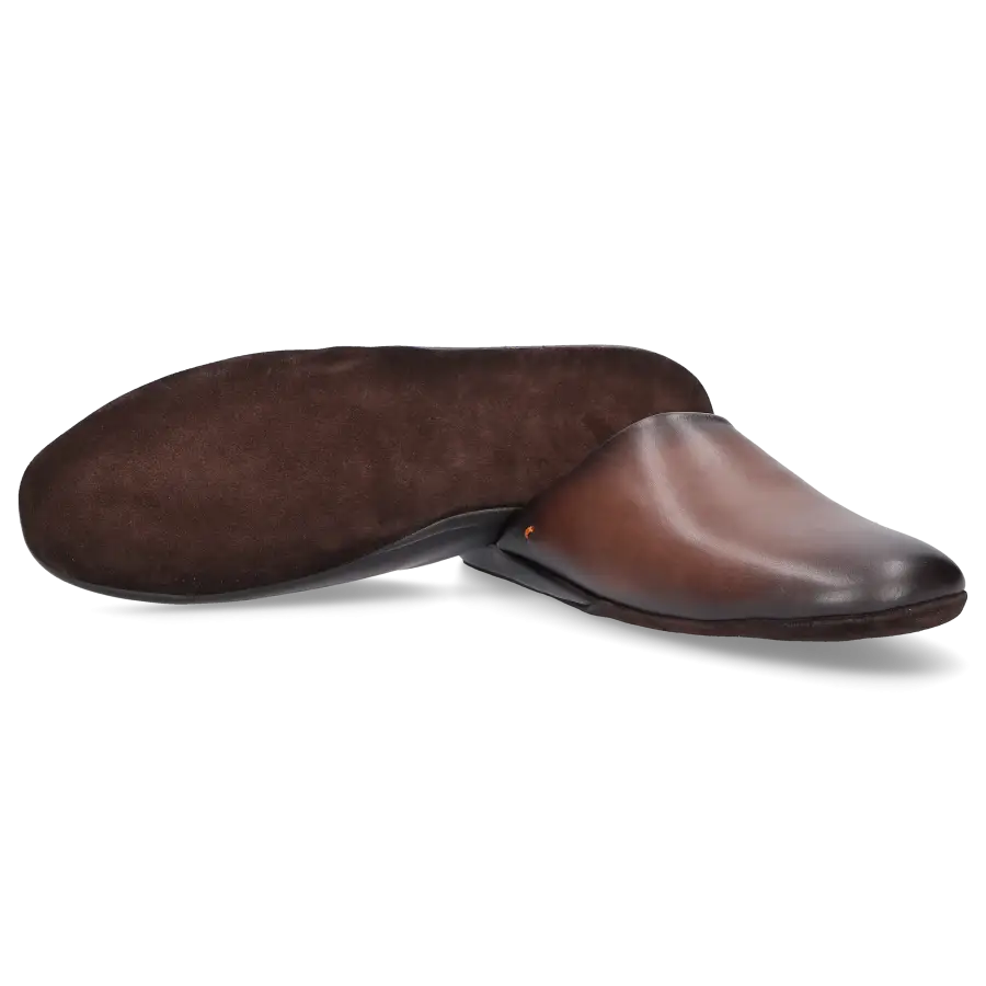 Santoni - Hausschuhe A1644 Kalbsleder - braun