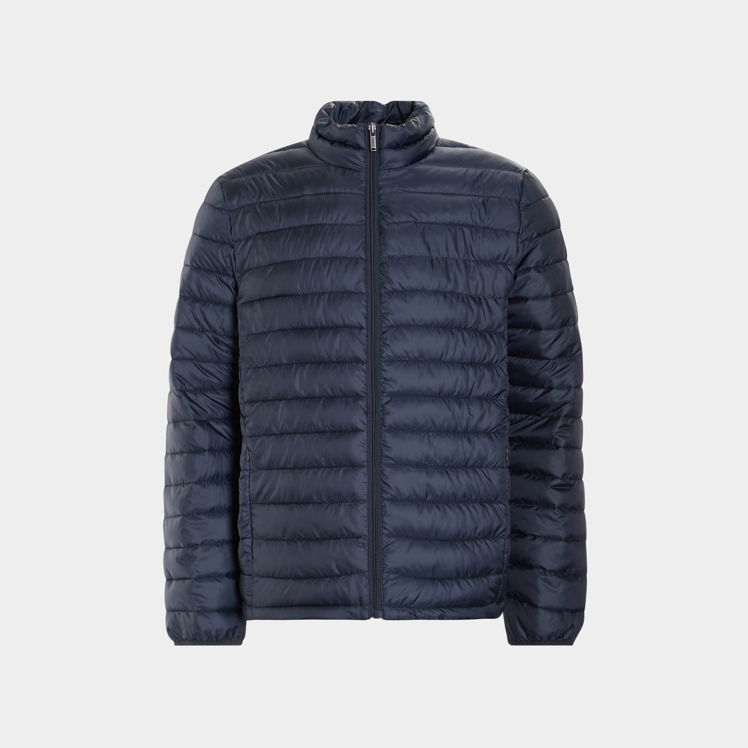 Doudoune droite légère col montant bleu marine homme | La Halle