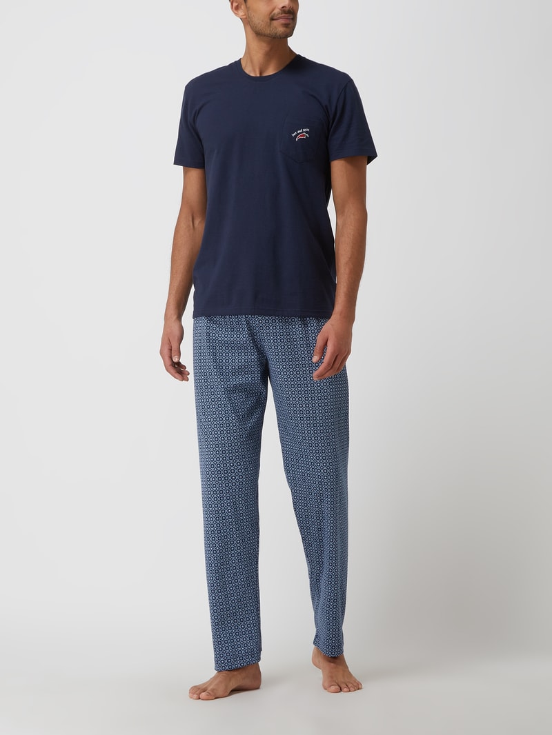 Pyjama-Hose aus Baumwolle in marineblau