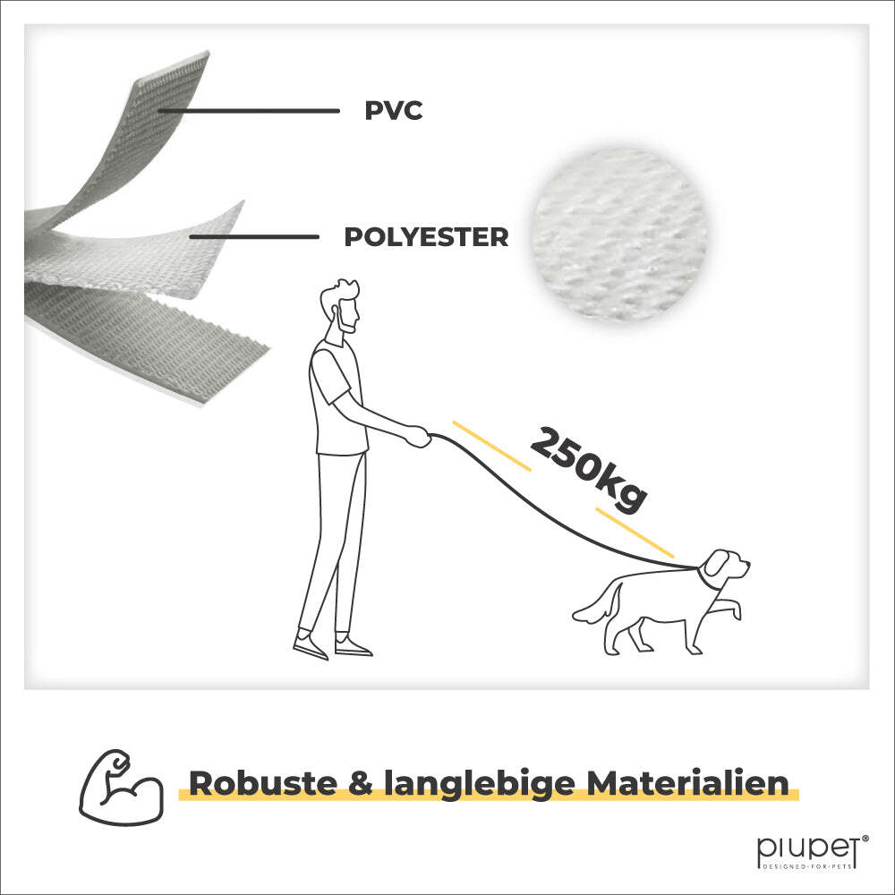 PIUPET Hundeleinen PIUPET Schleppleine grau 20 m