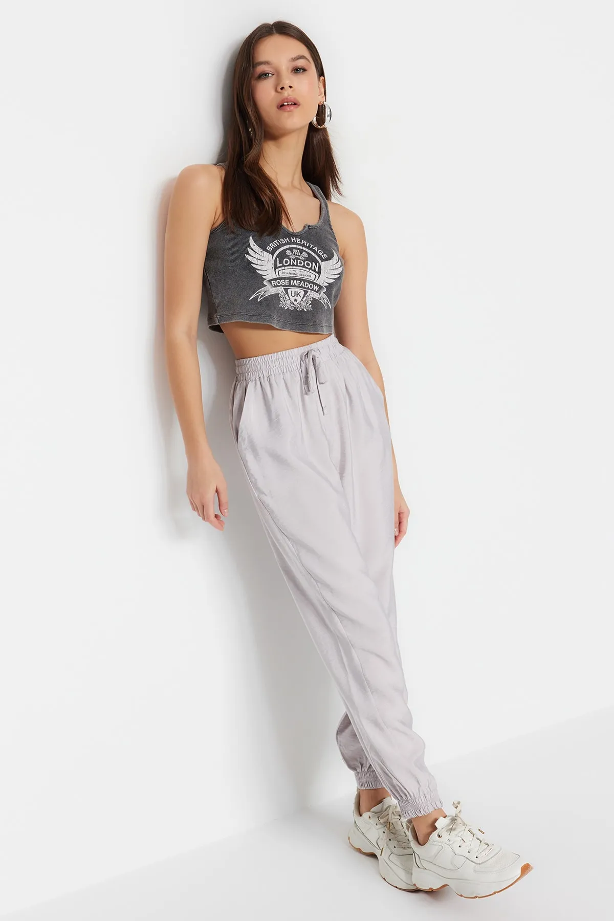 Trendyol Collection  Graue Jogger-Webhose TWOSS20PL0129