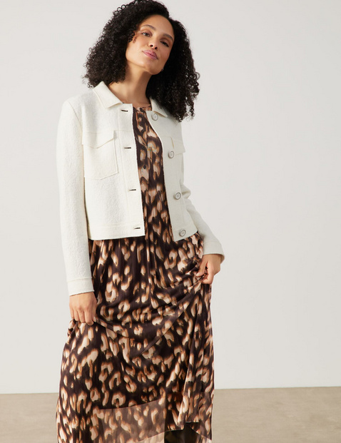 Kastige Blazerjacke in Bouclé-Optik
