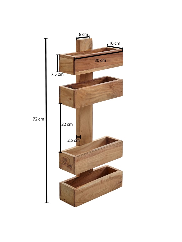 KADIMA DESIGN Zeitungsständer MUMBAI Massivholz 2 Ablagefächer in Akazie günstig kaufen onesize