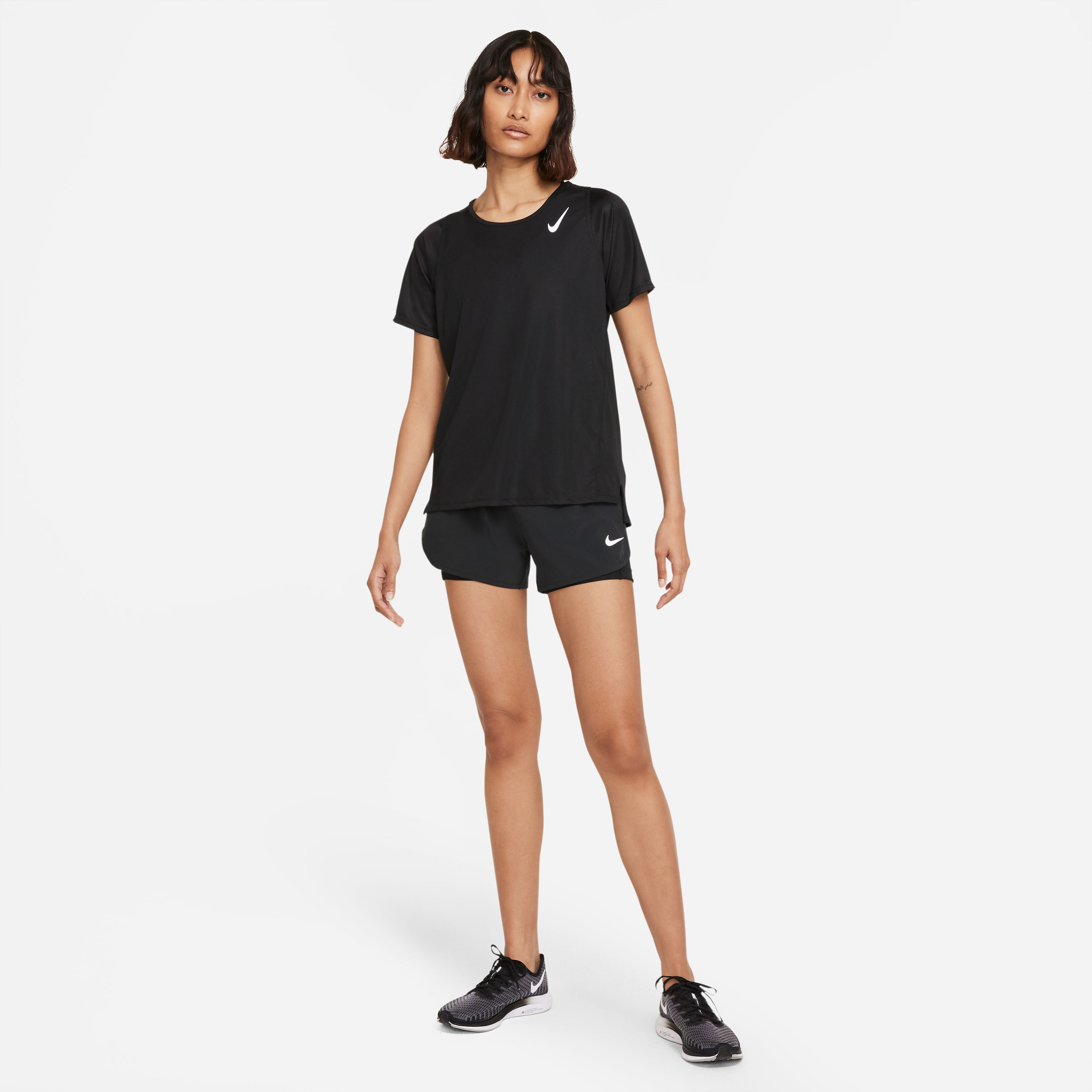 Dri-Fit Race Top Laufshirt Damen - Schwarz, Grau