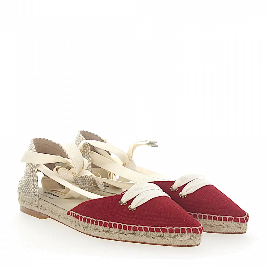 CASTAÑER BY MANOLO BLAHNIK - Espadrilles MANOLO FLAT Textil beige rot - rot