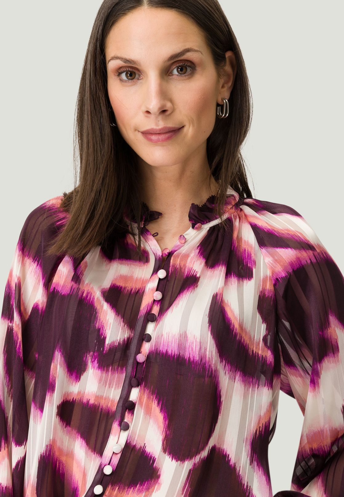 Chiffon Bluse mit Plisseefalten